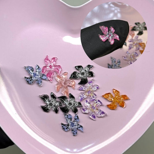 Flower Molding Gel Pre - Made Nail Charms - 10 Pcs Mixed Colors - JTessentials