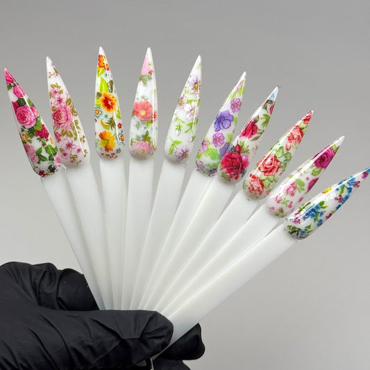 Flower Spring Nail Foil Set – 10 Beautiful Floral Designs for Nail Art - JTessentials