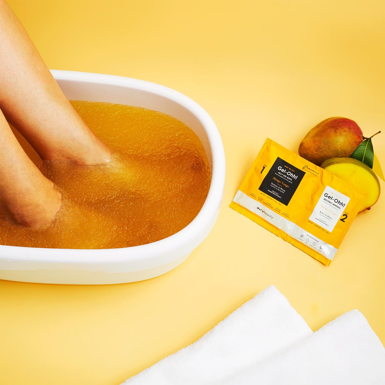 Gel - Ohhh! Jelly Spa Pedicure – 2 - Step Mango Tango & Hydration Kit | AvryBeauty Vegan Pedicure Soak - JTessentials