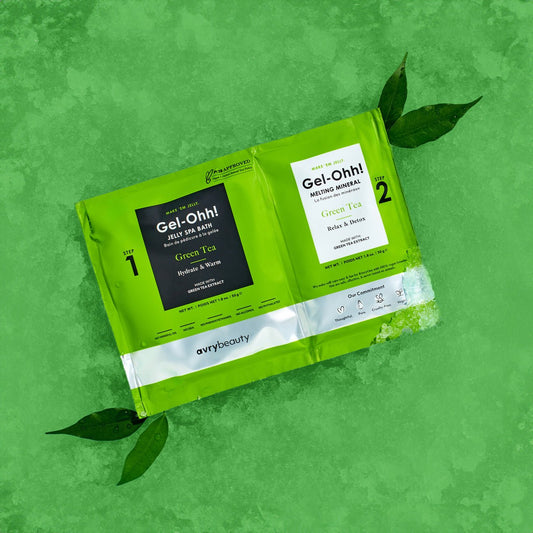 Gel - Ohhh! Jelly Spa Pedicure – Green Tea 2 - Step Detox & Hydrate Kit | AvryBeauty Vegan Jelly Bath for Feet - JTessentials