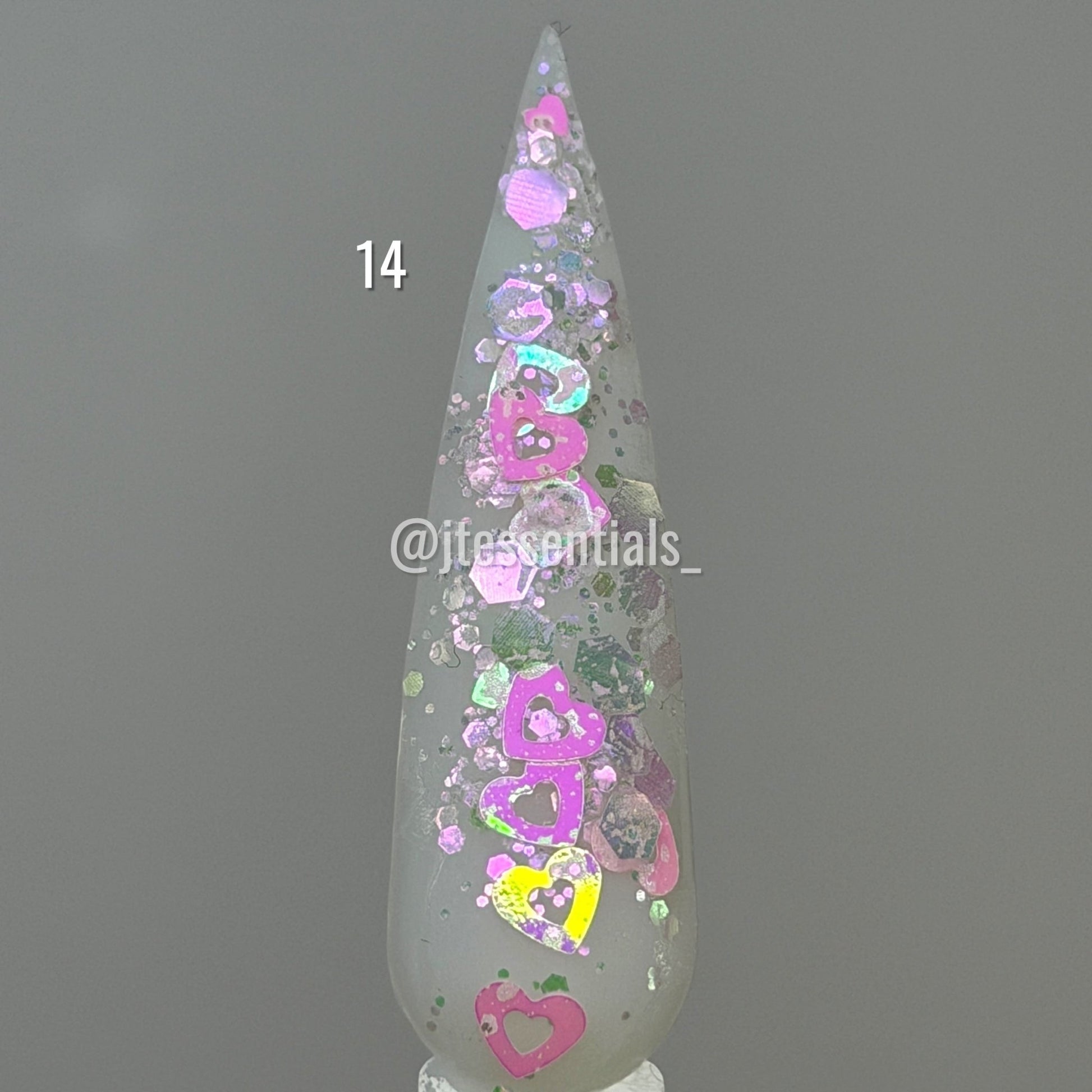 Glitter Valentine Nail Charms Mix - JTessentials