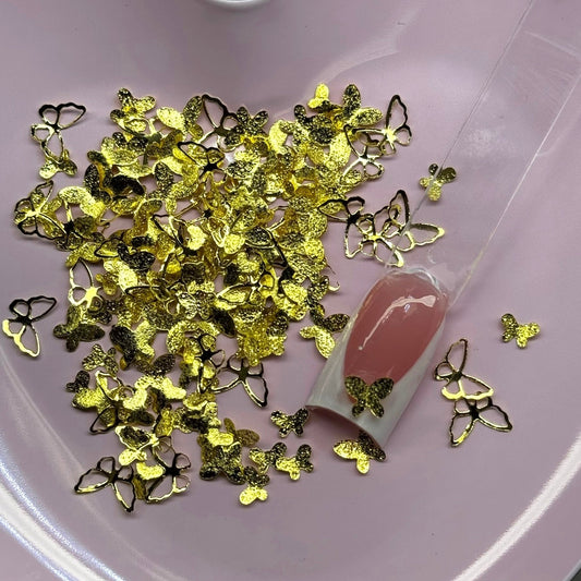 Gold Butterfly Nail Charms – 3D Metallic Mix for Nail Art Decoration - JTessentials