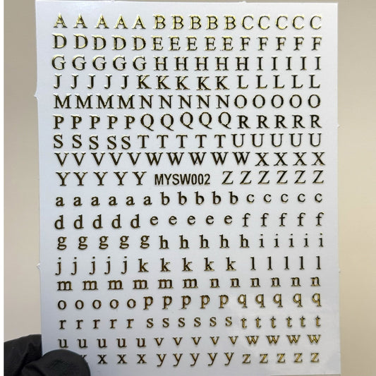 Gold Letter Nail Stickers - Alphabet Nail Decals for Custom Nail Art - JTessentials