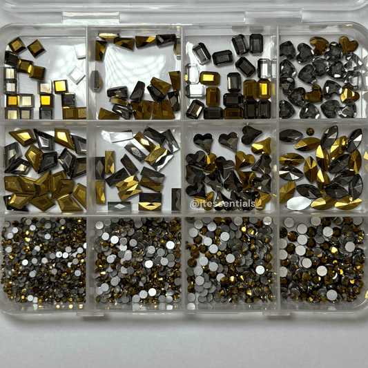 Gold rhinestones Flatback - picker & tweezer art set - JTessentials