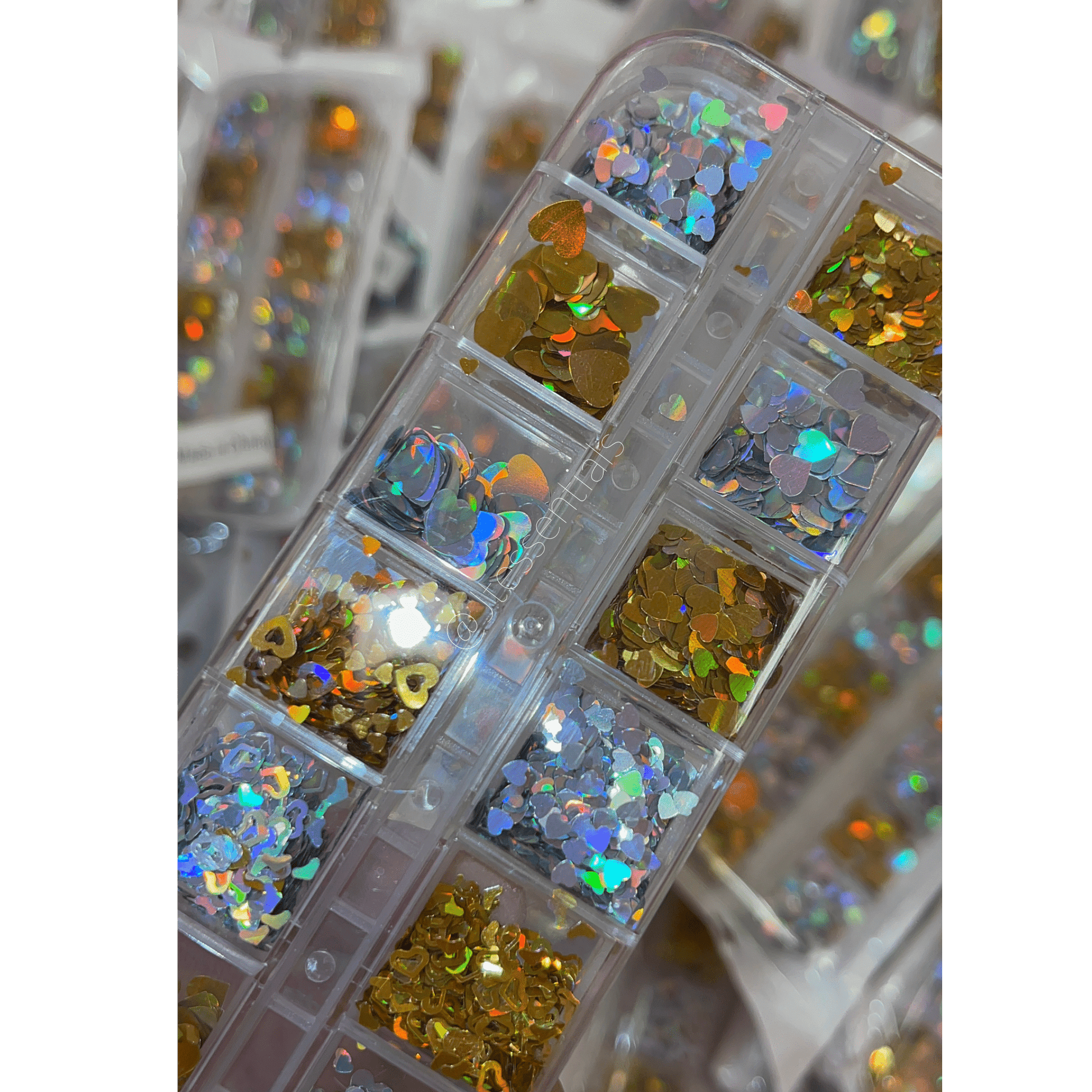 Gold & silver Hear Shape - 12 grid box - JTessentials