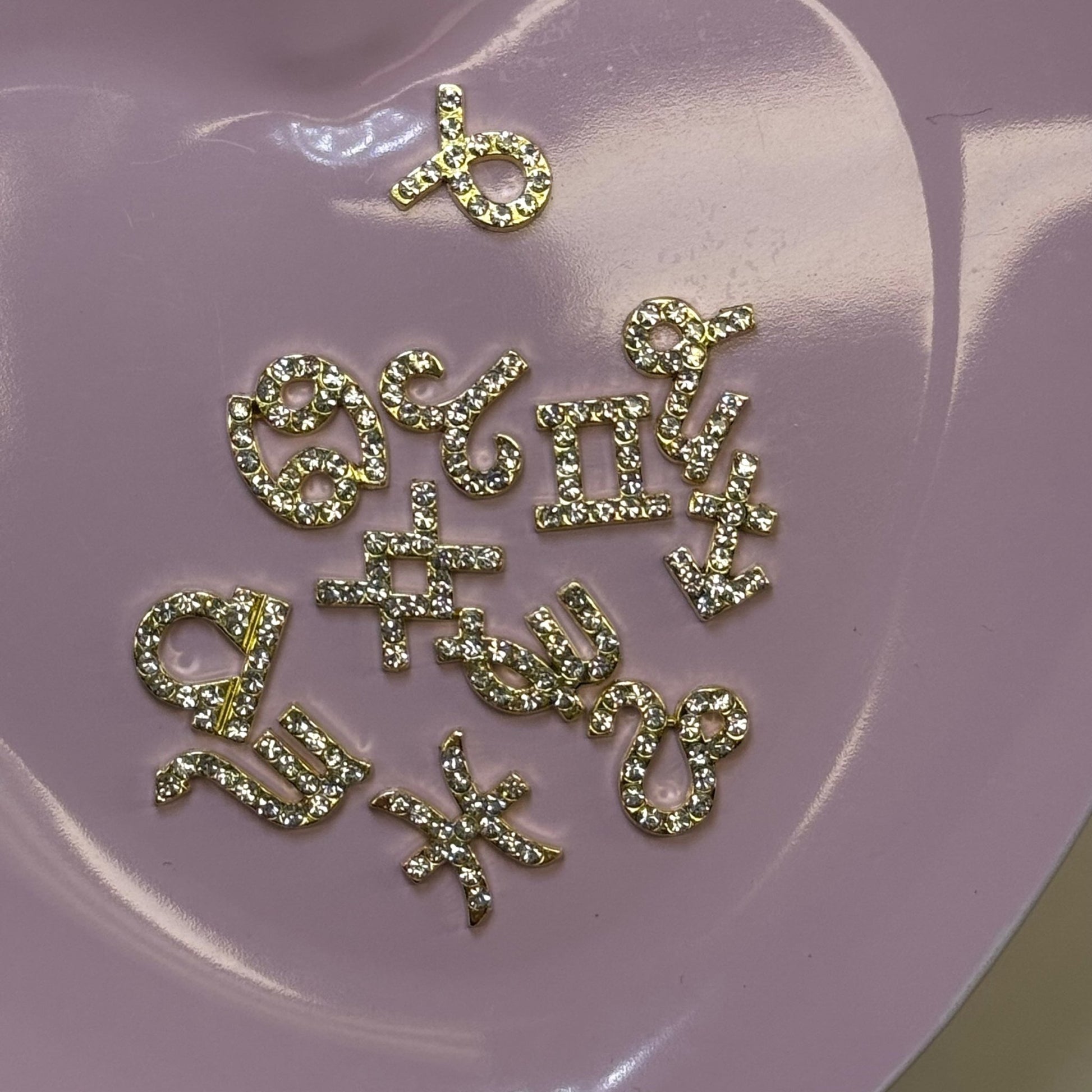 GOLD - Zodiac Nail Charms – 12 Astrology Sign Charms for Nail Art - JTessentials