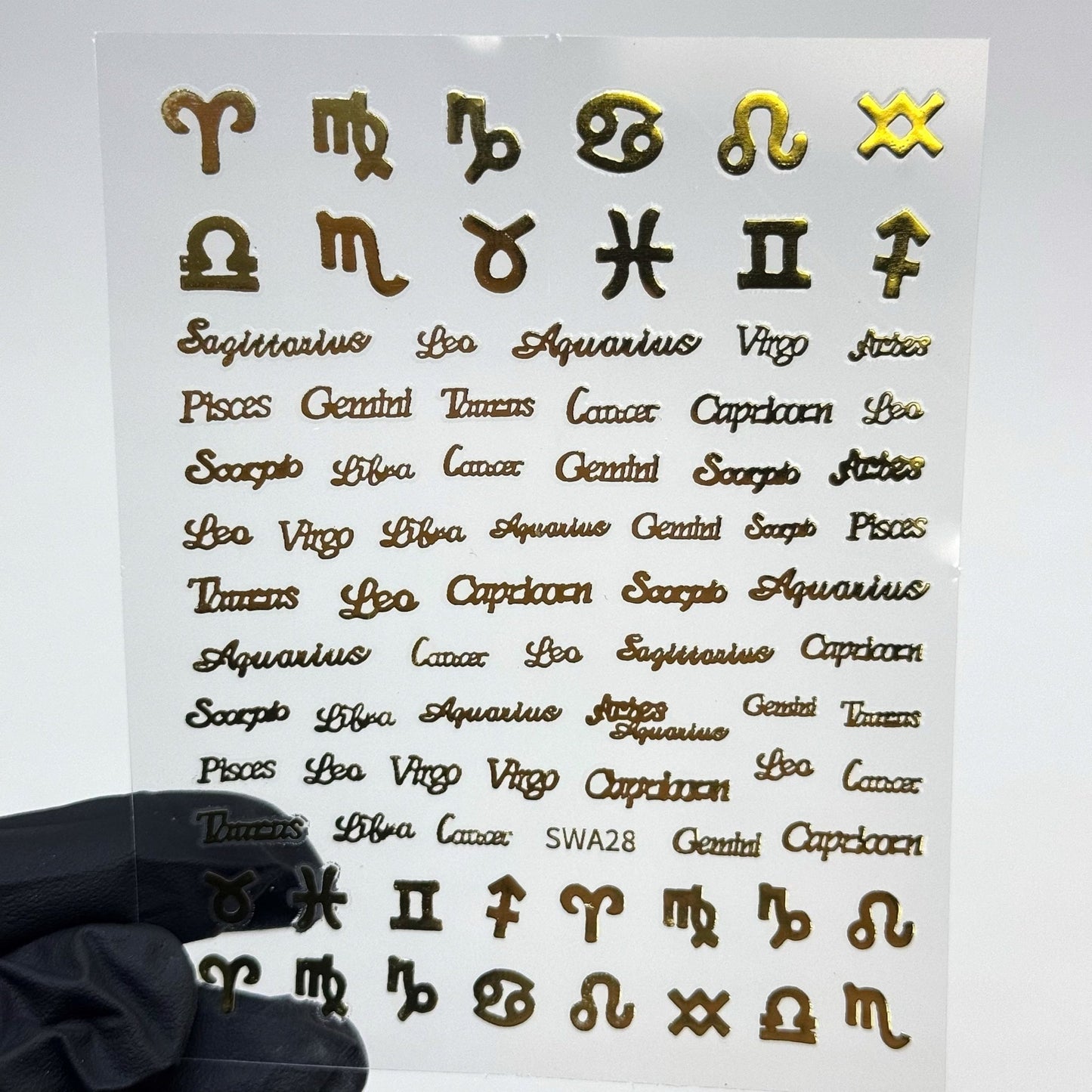 Gold Zodiac Sign & Letter Nail Stickers – Astrological Nail Art Decals - JTessentials