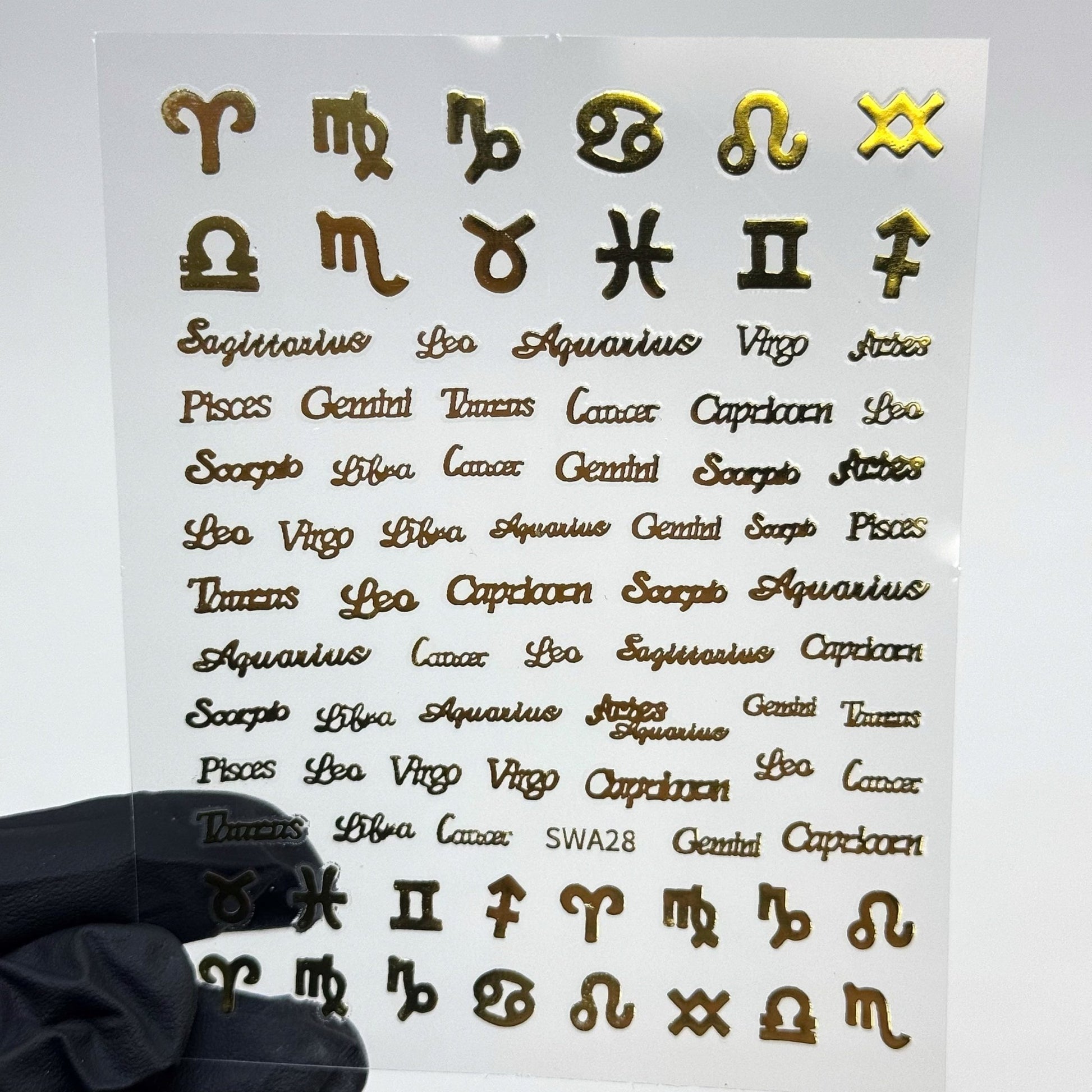 Gold Zodiac Sign & Letter Nail Stickers – Astrological Nail Art Decals - JTessentials