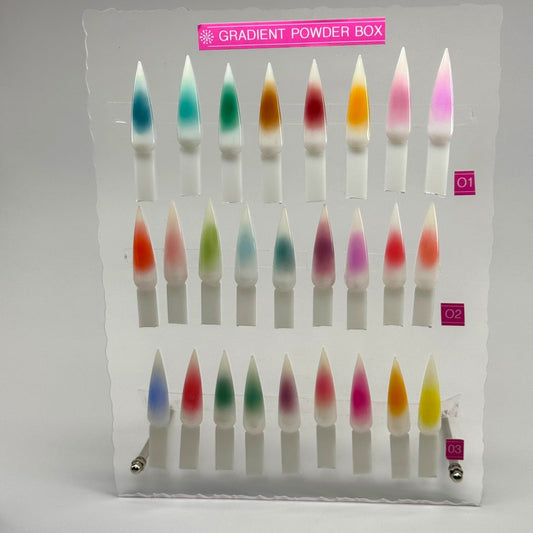 Gradient Powder Palette for Nails – 9 - Color Ombré Airbrush Effect Pigment Set W/ Brush - JTessentials