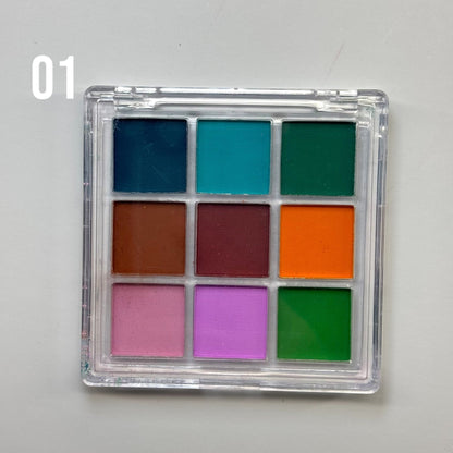 Gradient Powder Palette for Nails – 9 - Color Ombré Airbrush Effect Pigment Set W/ Brush - JTessentials
