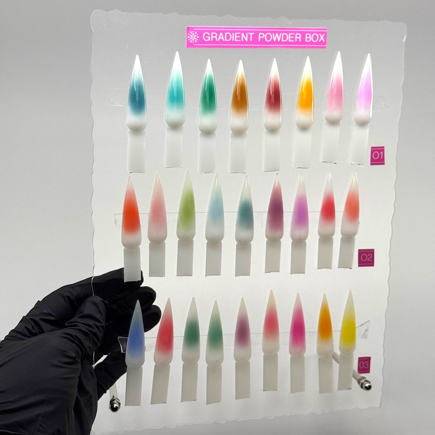 Gradient Powder Palette for Nails – 9 - Color Ombré Airbrush Effect Pigment Set W/ Brush - JTessentials