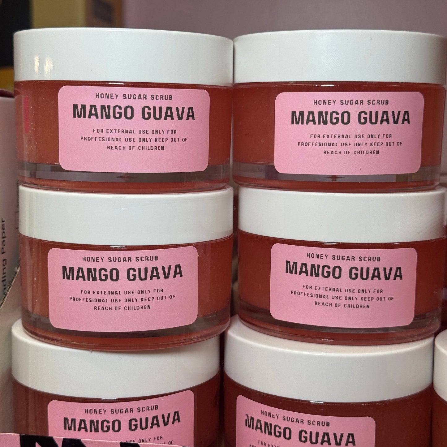 GUAVA MANGO - ORGANIC SUGAR SCRUB 2 oz for pedicure or hands - JTessentials