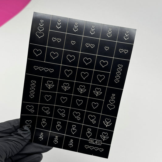 Heart Airbrush Nail Art Stencils – Reusable Nail Design Templates for Perfect Heart Patterns - JTessentials
