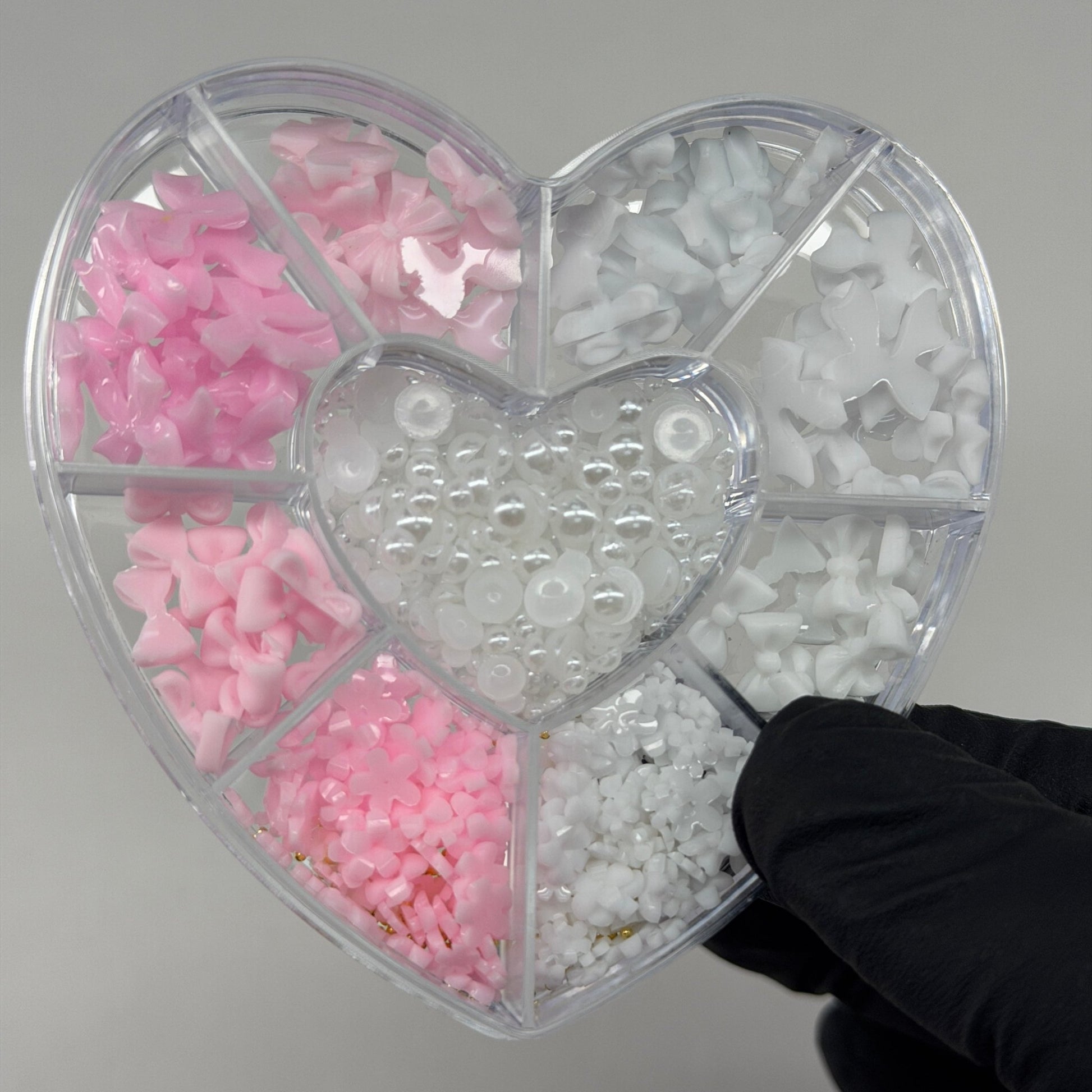 Heart Box Nail Charms - bows & pearls - JTessentials