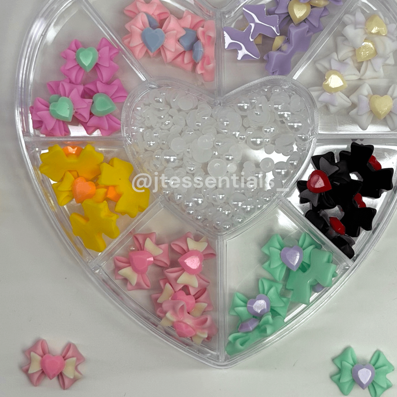 Heart Nail Charm Wheel – pastel - JTessentials