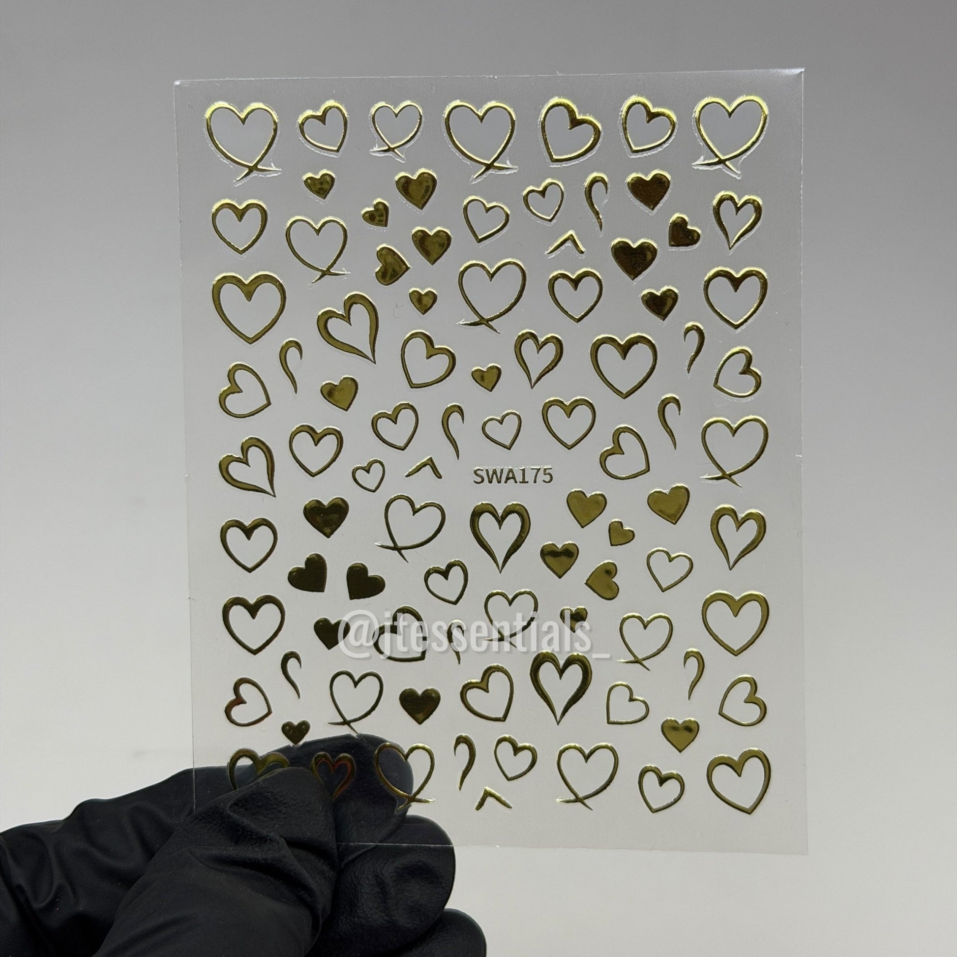 Heart Outline Nail Stickers - SWA175 - JTessentials