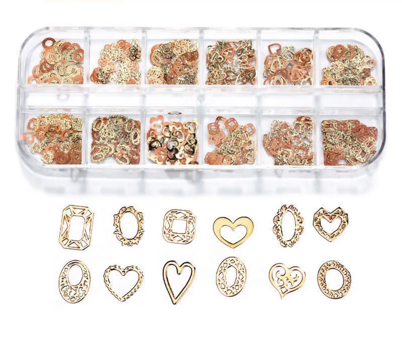 Hearts variety Gold Slice Box 12 styles13 - JTessentials