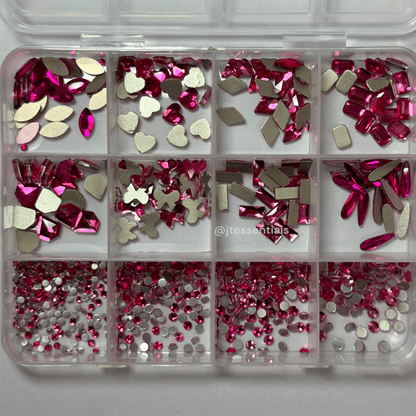 Hot Pink Rhinestones Flatback - picker & tweezer art set - JTessentials