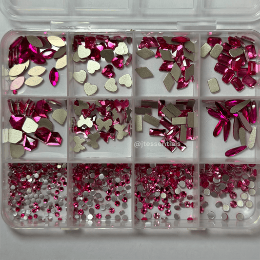 Hot Pink Rhinestones Flatback - picker & tweezer art set - JTessentials