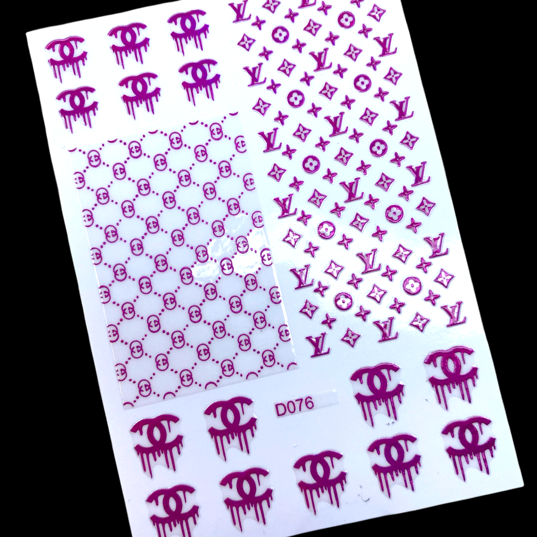 Pink Designer Drip Sticker  D076-3