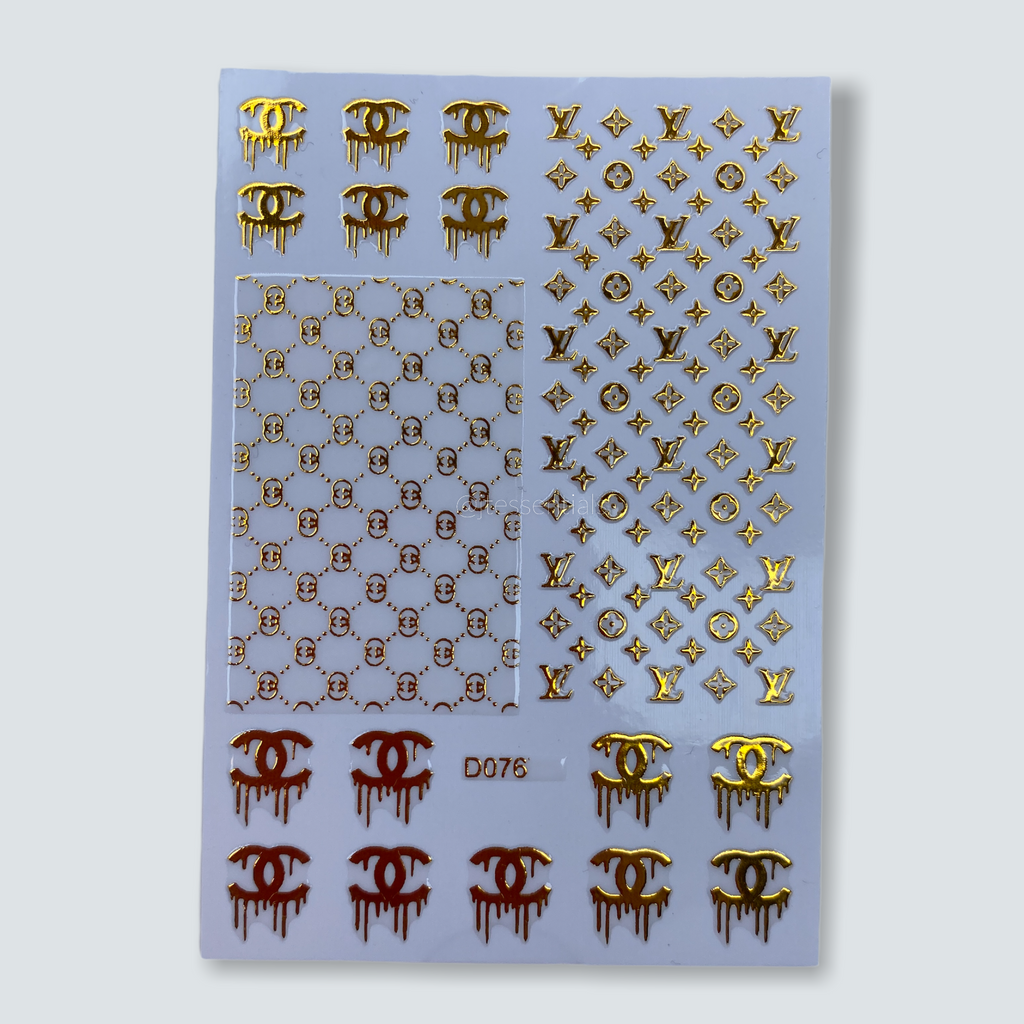 Gold Designer Drip Sticker  D076-5