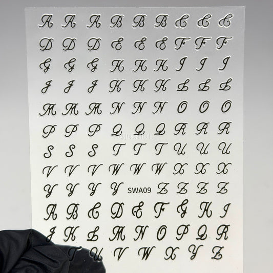 Initial Letter Nail Art Stickers |SWA6 - JTessentials