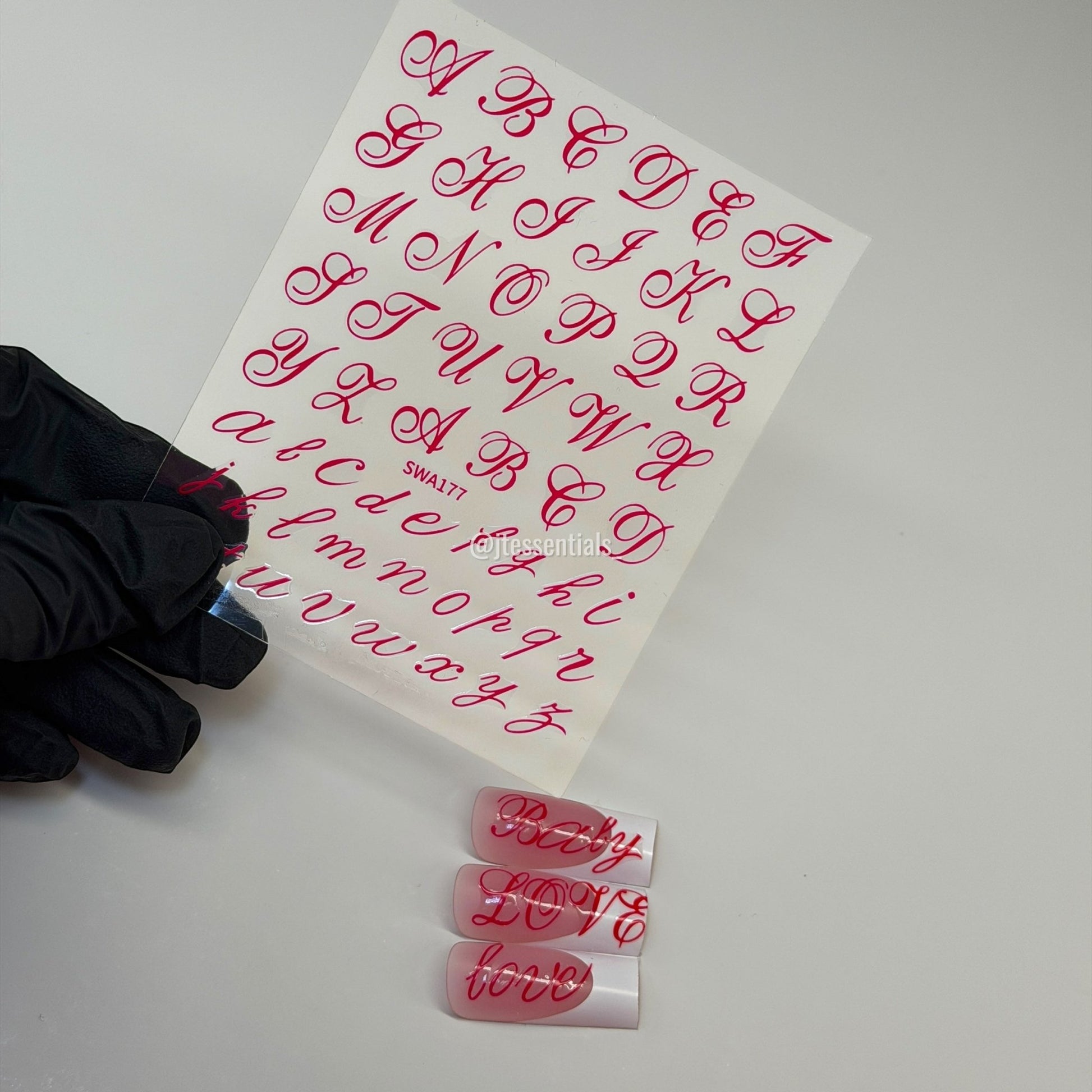 Initial Script Letter Nail Stickers | SWA177 - JTessentials