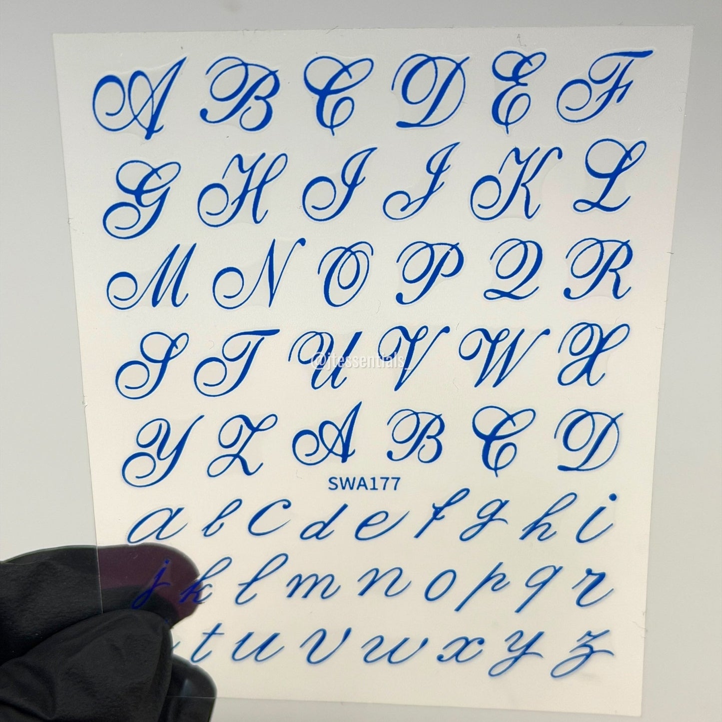 Initial Script Letter Nail Stickers | SWA177 - JTessentials
