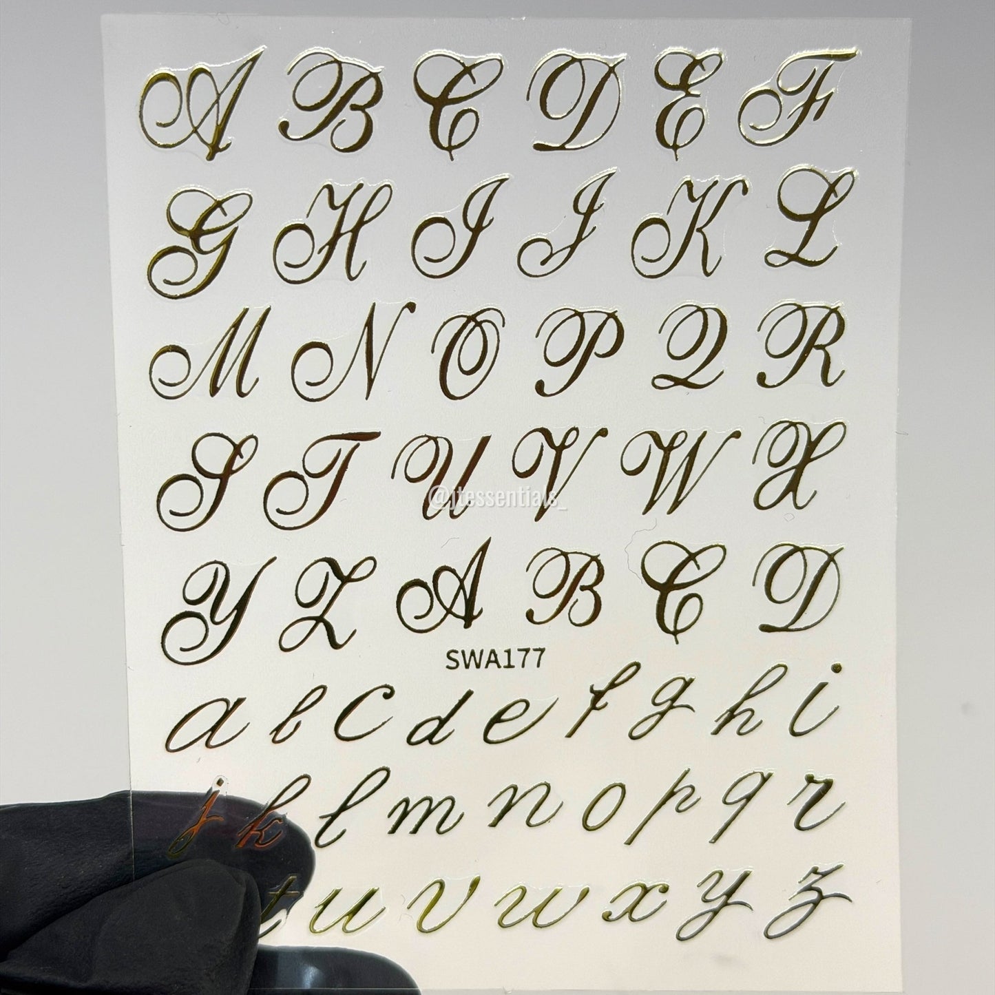 Initial Script Letter Nail Stickers | SWA177 - JTessentials