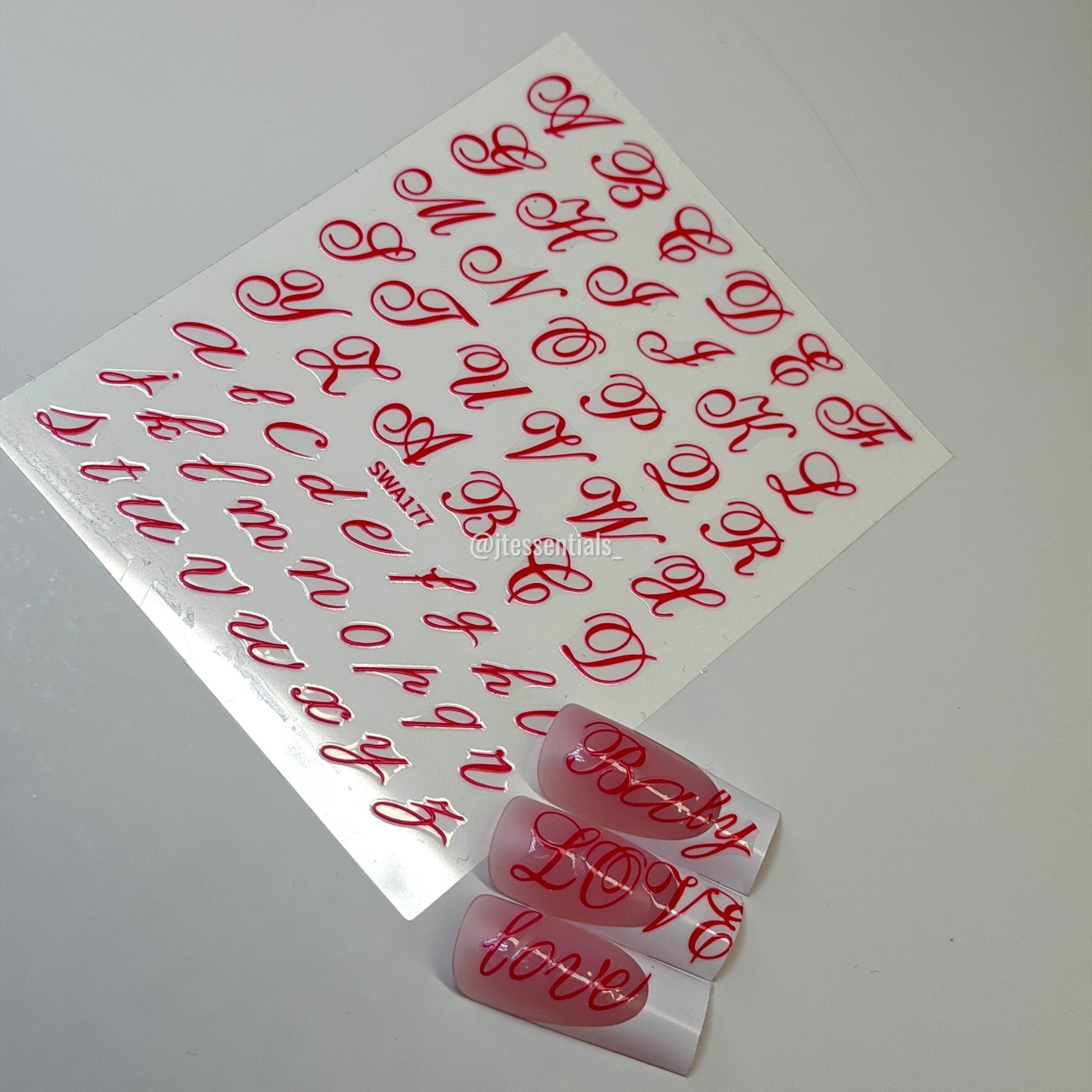 Initial Script Letter Nail Stickers | SWA177 - JTessentials