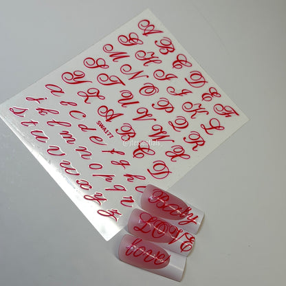 Initial Script Letter Nail Stickers | SWA177 - JTessentials
