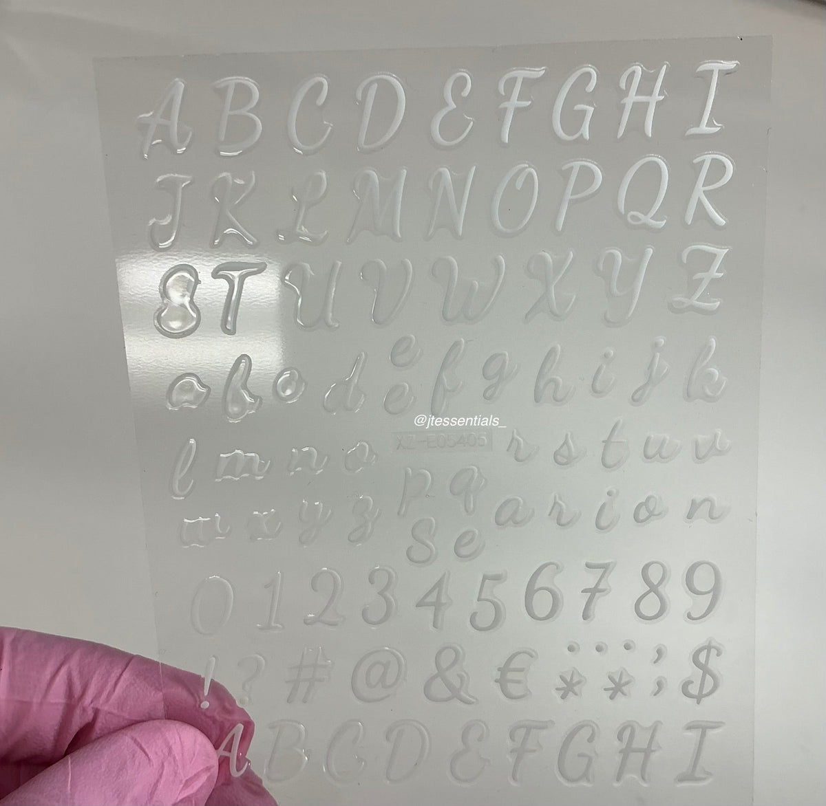 Initial Script Letter Nail Stickers |XZE05405 - JTessentials