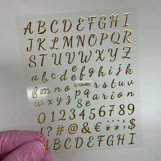 Initial Script Letter Nail Stickers |XZE05405 - JTessentials