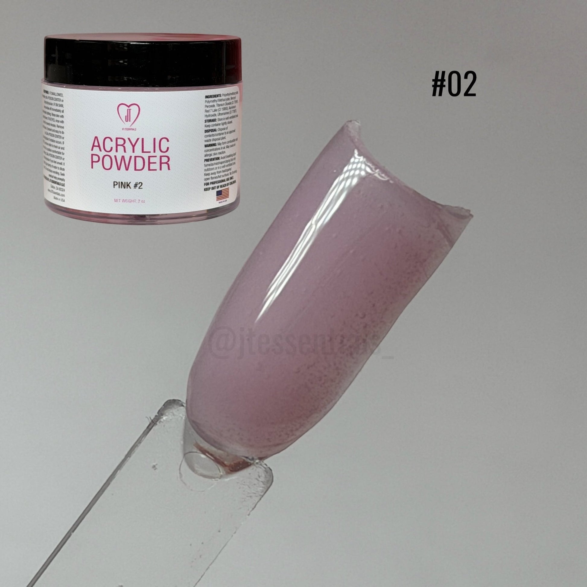 JT Essentials Pink 2 (2oz Acrylic Powder) - JTessentials
