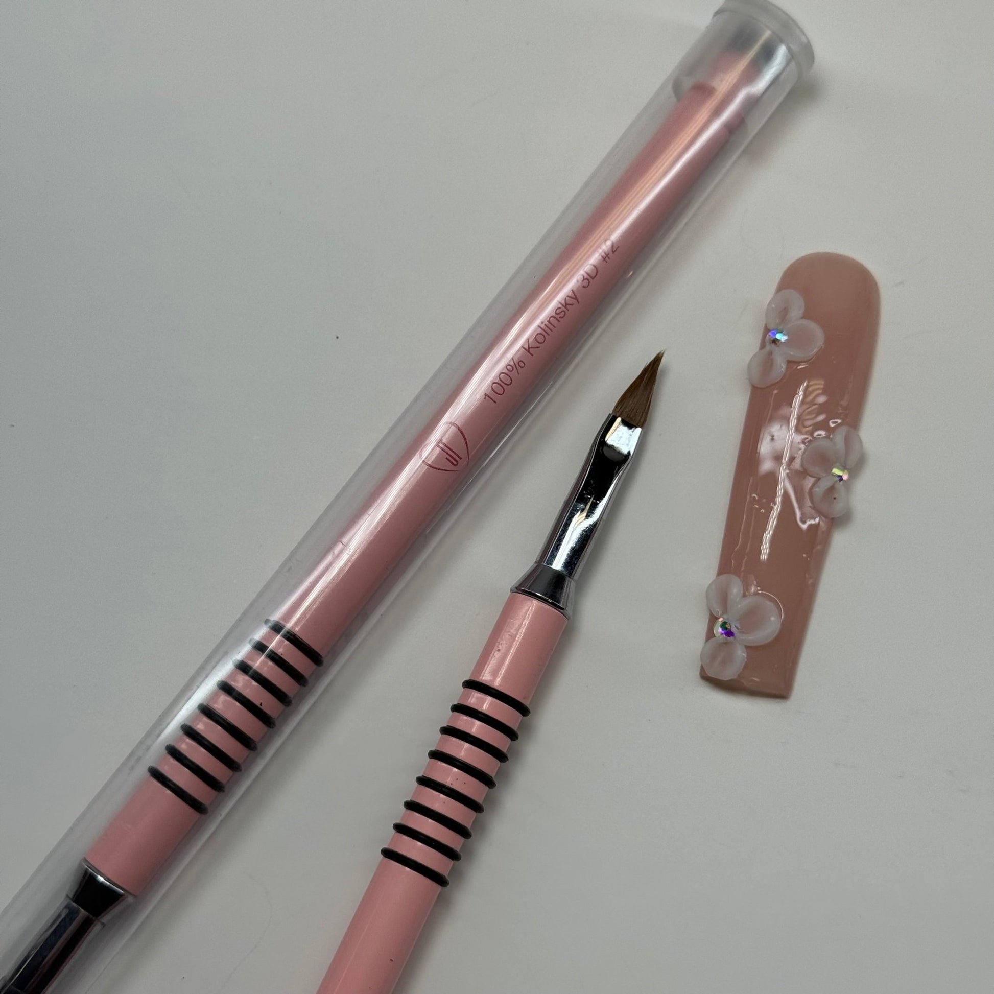 JT Kolinsky Pink 3D Brush - Premium Quality for Precise Nail Art Designs - JTessentials