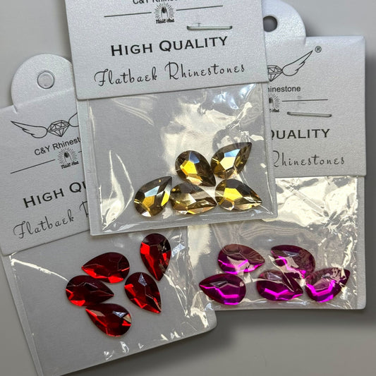 Jumbo Teardrop Flatback Crystal Rhinestones – 5 Pcs for Nail Art Designs - JTessentials