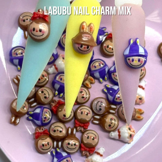 Labubu Nail Charms - Cute 3D Kawaii Character Mix for Nail Art Decoration - JTessentials