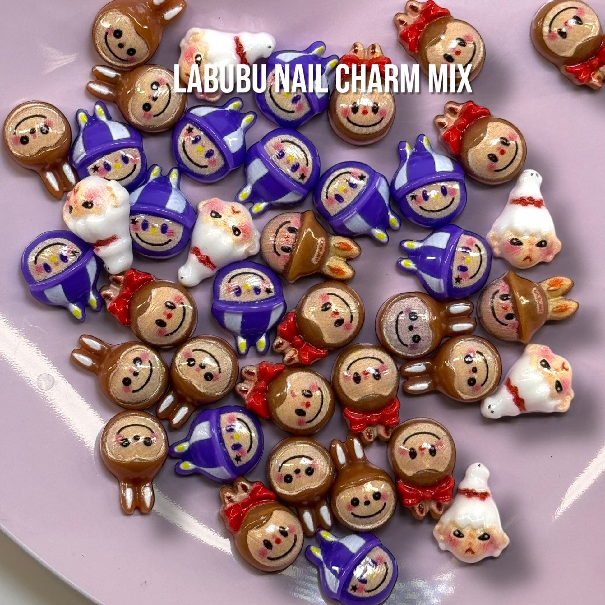 Labubu Nail Charms - Cute 3D Kawaii Character Mix for Nail Art Decoration - JTessentials