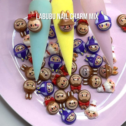 Labubu Nail Charms - Cute 3D Kawaii Character Mix for Nail Art Decoration - JTessentials
