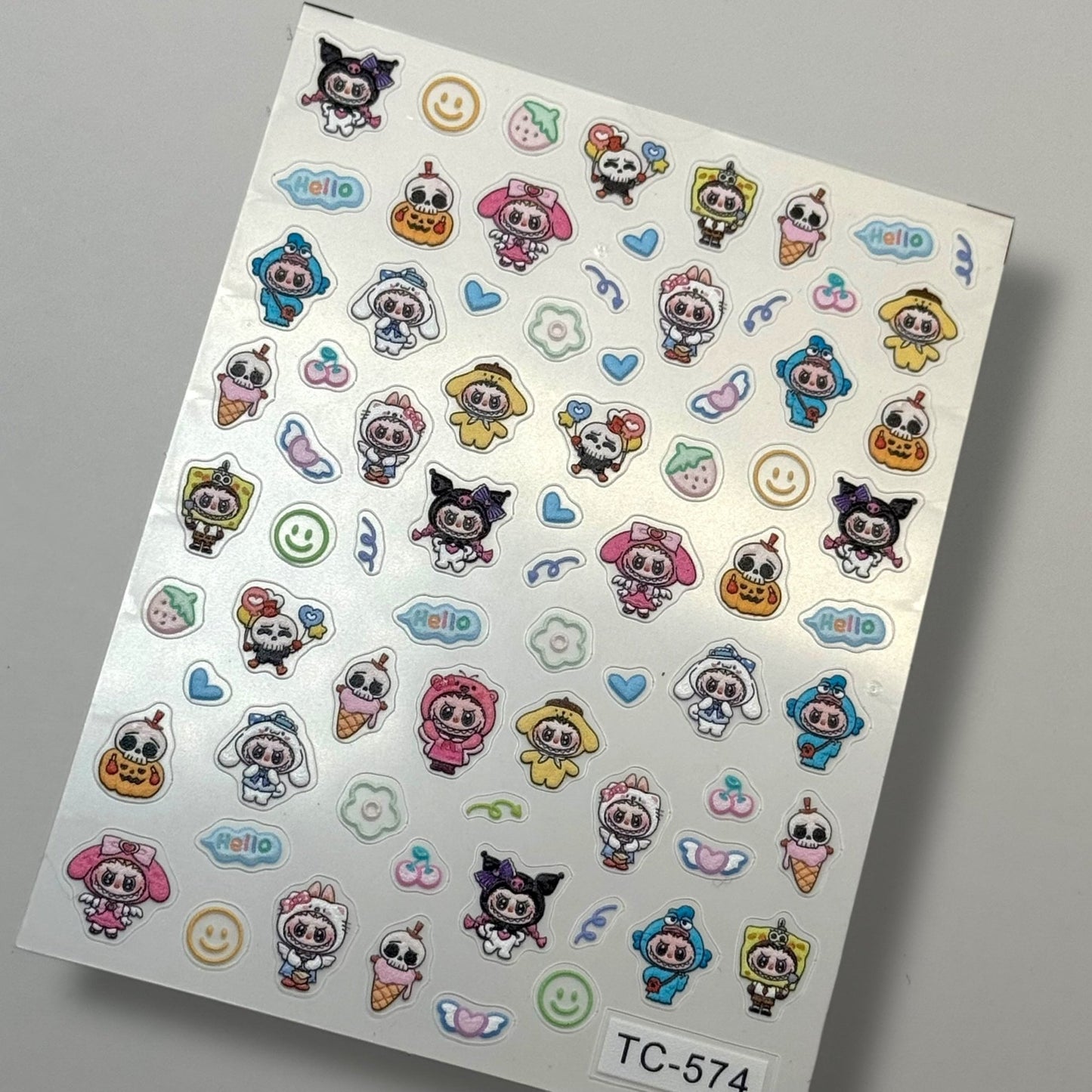 Labubu Sanrio Nail Stickers – Kawaii TC - 574 Cartoon Decals for Nail Art - JTessentials