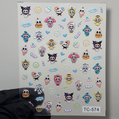 Labubu Sanrio Nail Stickers – Kawaii TC - 574 Cartoon Decals for Nail Art - JTessentials