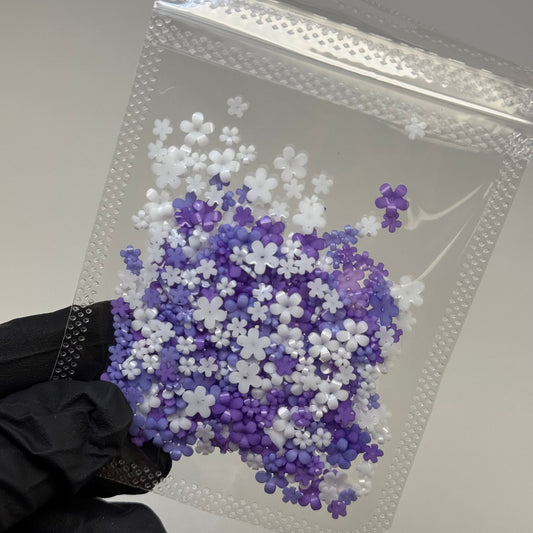 Lavender & white /Purple Small 3D Resin Flowers for Nail Art – One Bag of Floral Nail Embellishments - JTessentials