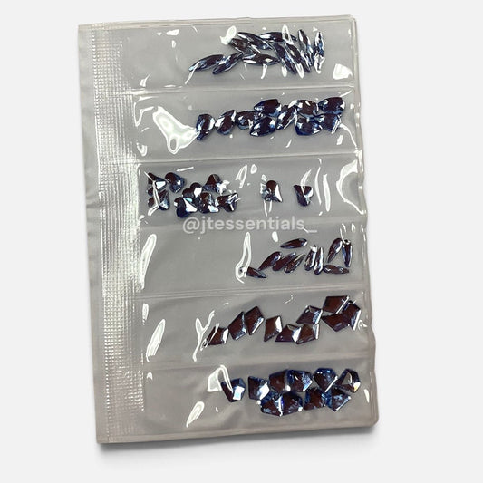 Light Blue Rhinestone Shape- 6 grit pack of crystals for nail decoration - JTessentials