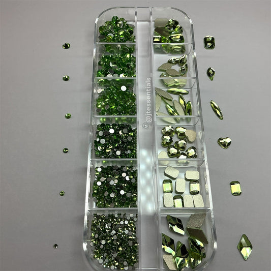 Lime green Rhinestone Box - High Quality Rhinestone box - JTessentials