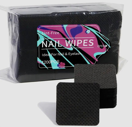 Lint - Free Nail Wipes 1200PCS – Black - JTessentials