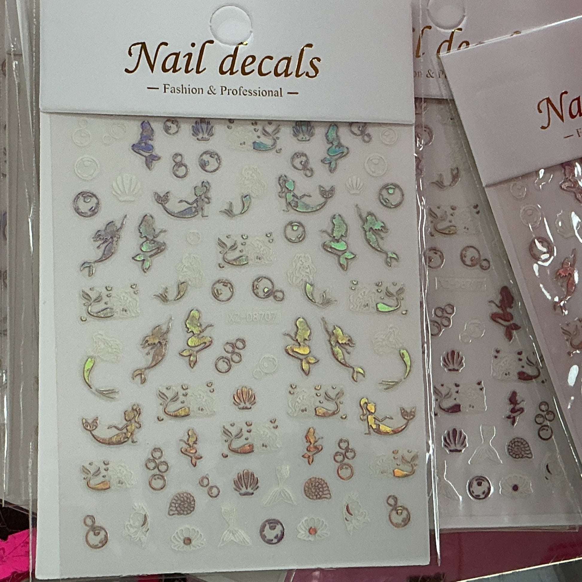 Mermaid Shell Nail Art Stickers – Iridescent Ocean 3D Nail Decals - JTessentials