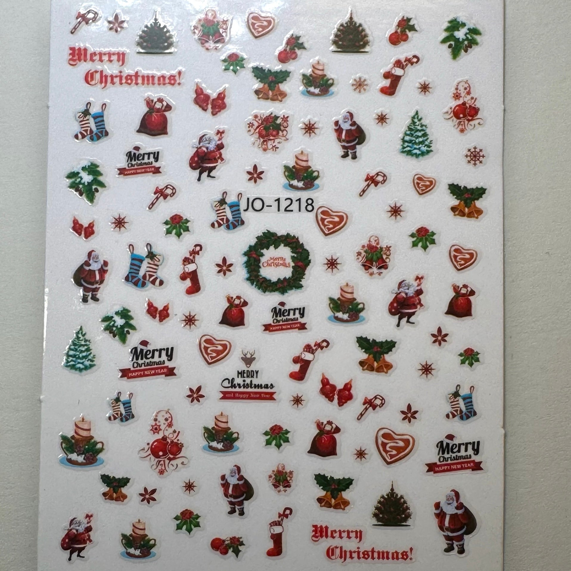 Merry Christmas Nail Stickers - Festive Holiday Decals for Nail Art - JTessentials