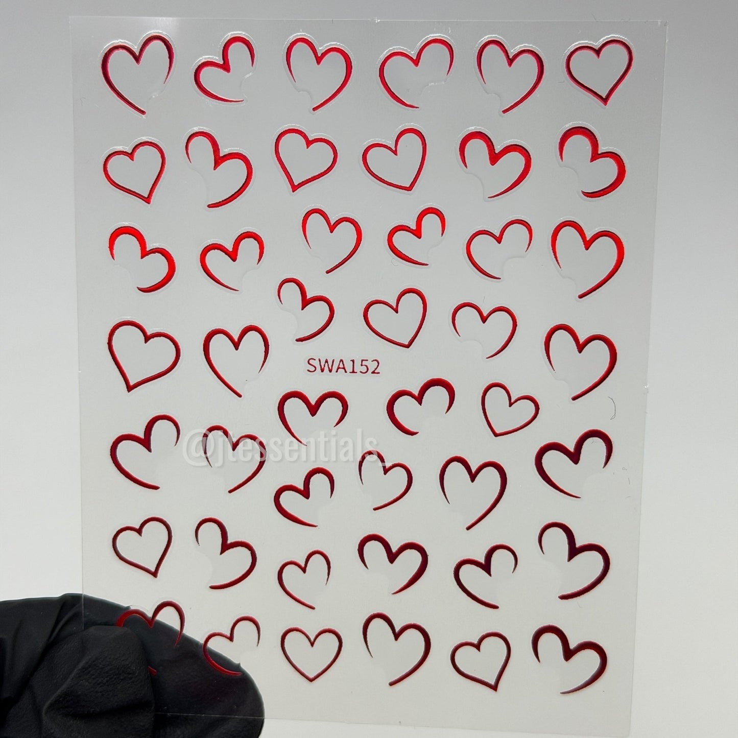 Metallic Outline Heart Nail Stickers | Multicolor - JTessentials