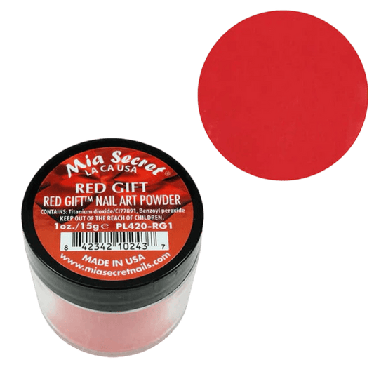 Mia Secret Acrylic Powder - Red Gift (1oz), Perfect for Bold Nail Art - JTessentials