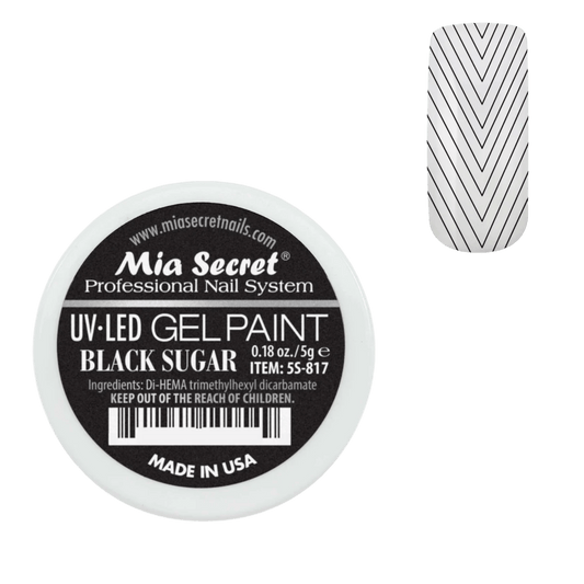 Mia Secret Black Sugar Gel Paint – Intense Black Nail Art Gel for Intricate Designs - JTessentials